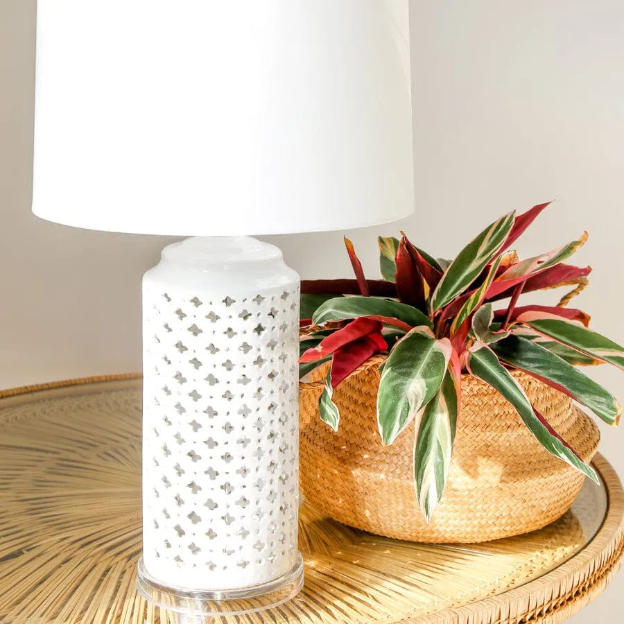 Jasmine White Lattice Table Lamp