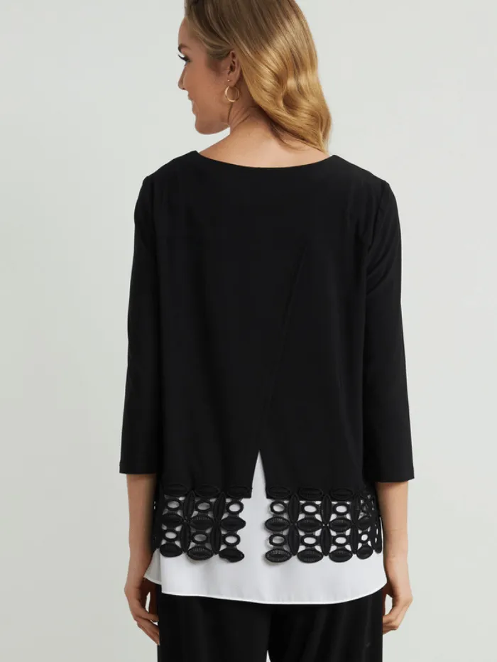 Joseph Ribkoff S Crochet Hem Detailed Top 212110