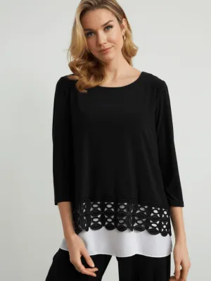 Joseph Ribkoff S Crochet Hem Detailed Top 212110
