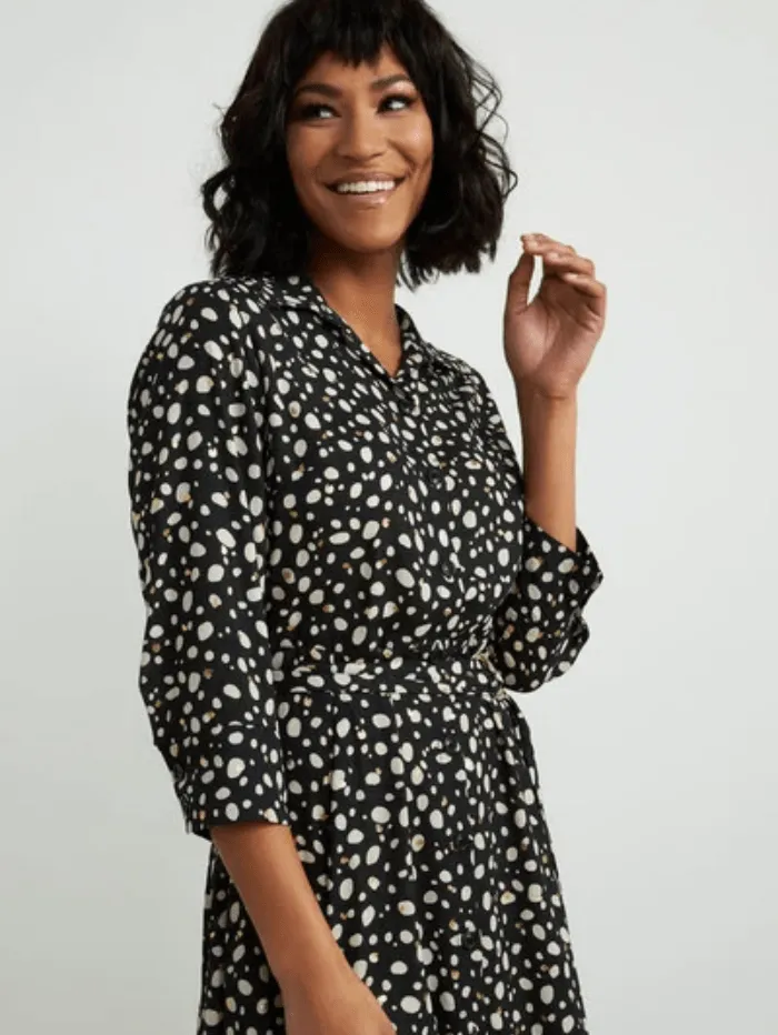 Joseph Ribkoff S Dotted Belted Dress 211031