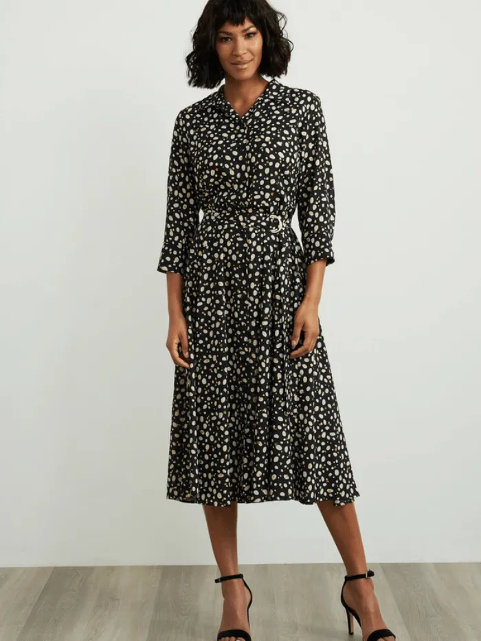Joseph Ribkoff S Dotted Belted Dress 211031