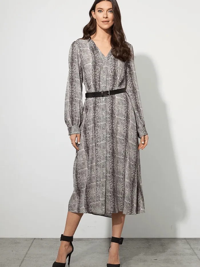 Joseph Ribkoff T Animal Print Belted Dress 223155 295
