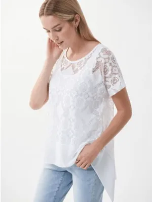 Joseph Ribkoff T White Floral Sheer Top 222084 12