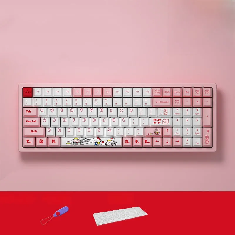 Kawaii Pink Aesthetic Hello Kitty Wired Mechanical Keyboard