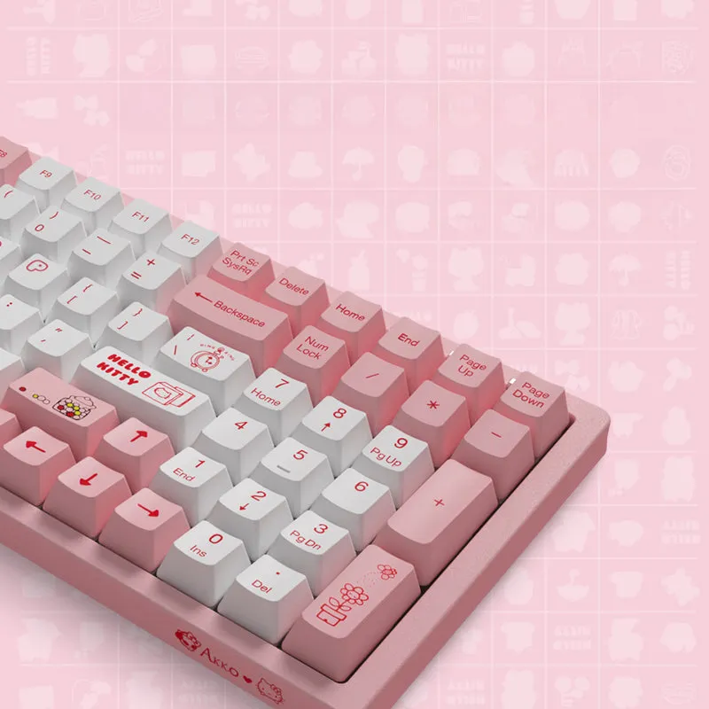 Kawaii Pink Aesthetic Hello Kitty Wired Mechanical Keyboard