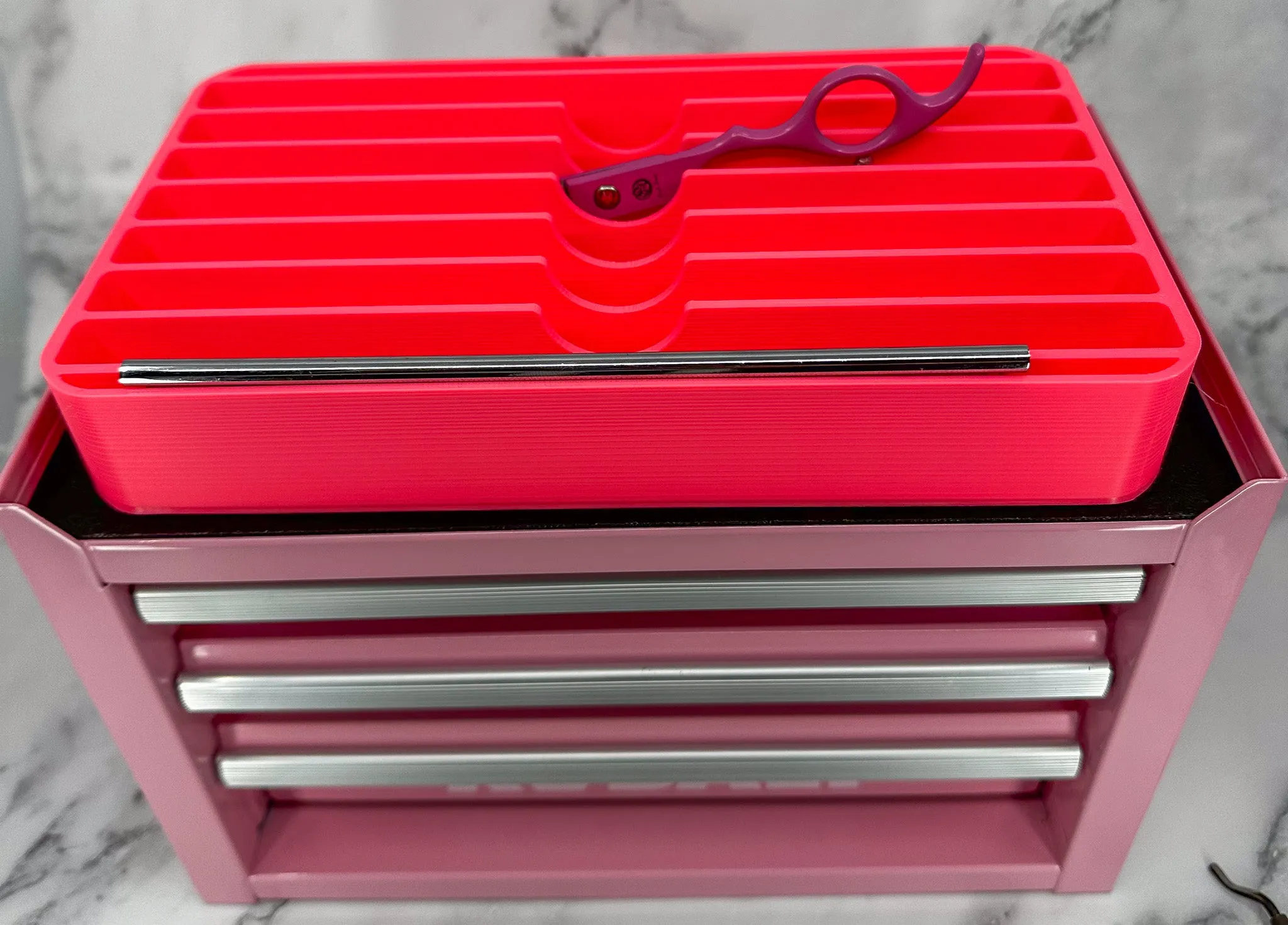 Kobalt Mini Toolbox Top Organizer (Two Drawer w/Lid and Three Drawer)- Mini Sarabi- Holds 7 Shears and 2 Greyhound combs