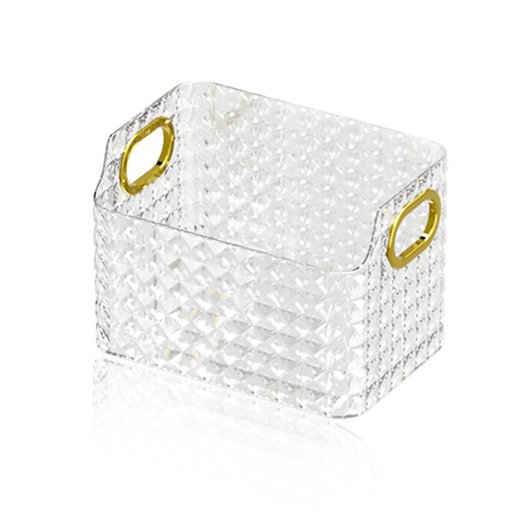 Kuber Industries Pack of 4 Makeup Desk Organizer | Diamond Cut Glass Finishing ABS | Multipurpose Cosmetic Organiser | large capacity | Skin Care Products Holder for Dressing Table | Transparent