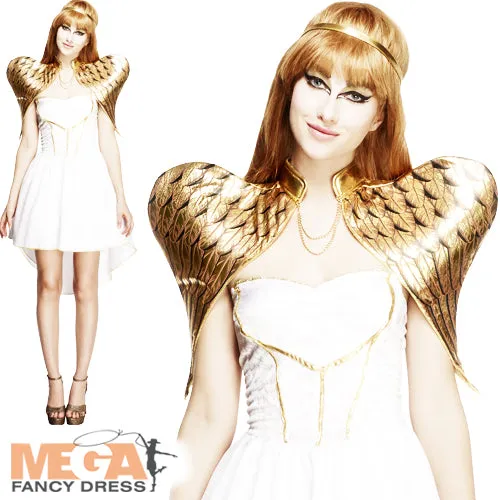Ladies Fever Glamorous Angel Halloween Fancy Dress Costume