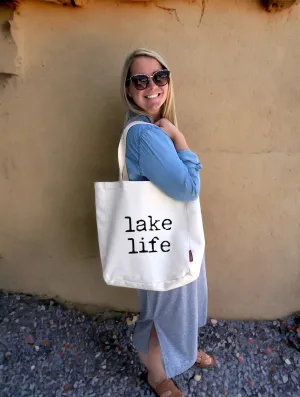 Lake Life Type Tote Bag