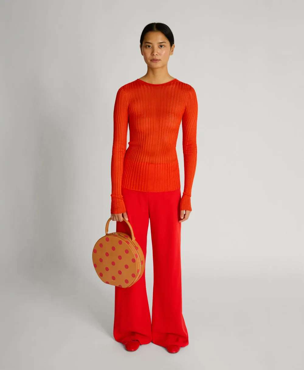 Large Circle Bag - Polka Dot - Cammello / Red Polka Dot