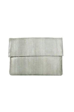 LARGE FOLDOVER CLUTCH MINT GREY