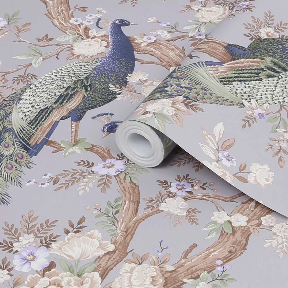 Laura Ashley Wallpaper Purple Animal Patterned Peacock Floral Smooth Classic