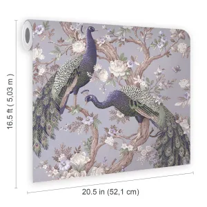 Laura Ashley Wallpaper Purple Animal Patterned Peacock Floral Smooth Classic