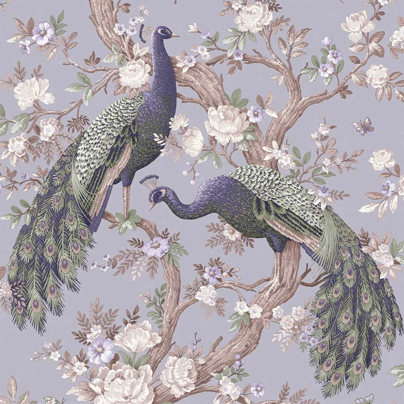 Laura Ashley Wallpaper Purple Animal Patterned Peacock Floral Smooth Classic
