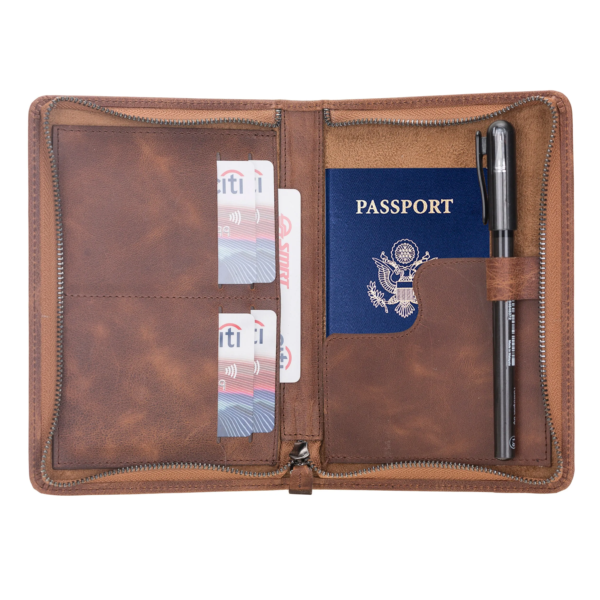 Leather Passport Organizer Bag