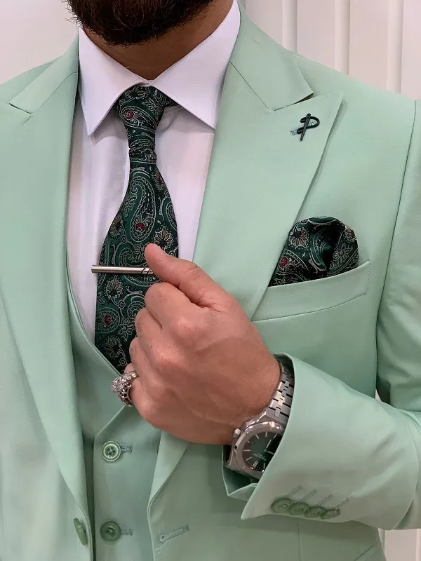 Light Green Slim Fit Groom Wedding Suit for Men by GentWith.com