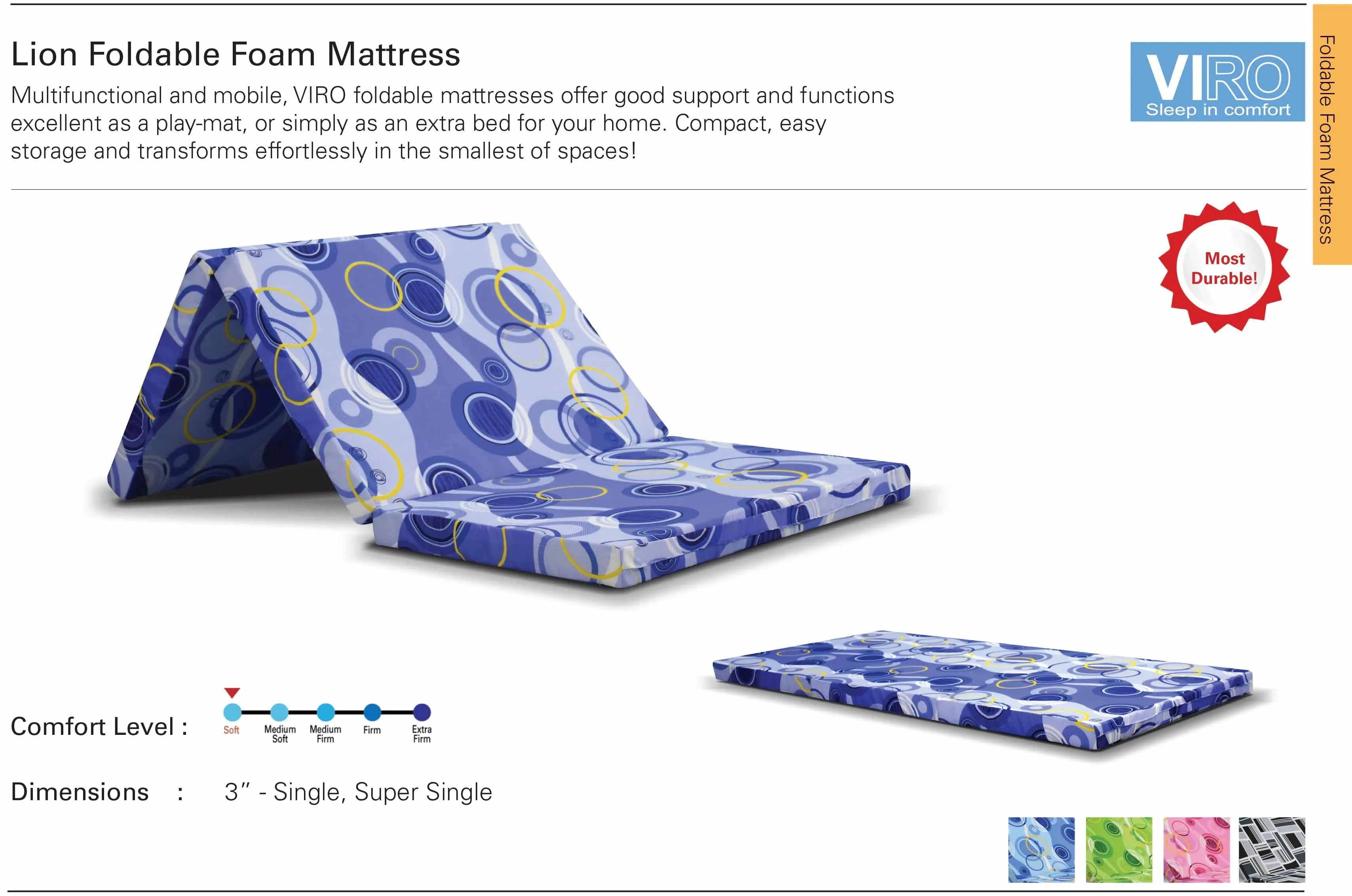 Lion Foldable Foam Mattress