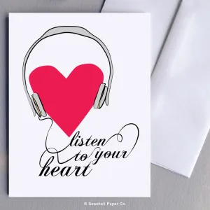 Love Listen To your Heart Card Wholesale (Package of 6)