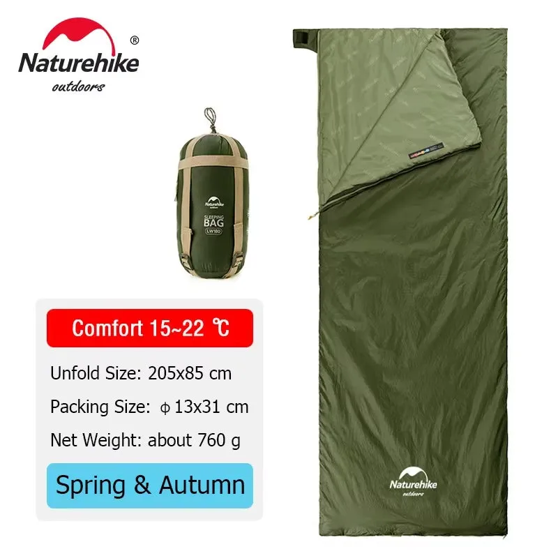 Lw180 Sleeping Bag Ultralight Cotton Sleeping Bag Spring Summer Sleeping Bag Outdoor Hiking Camping Sleeping Bag