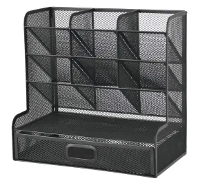 Marbrasse Mesh Desktop Stationary Organizer with Drawer