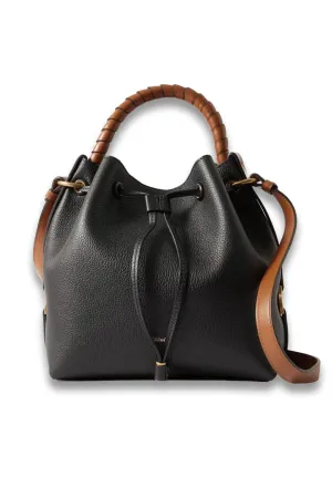 Marcie Two-tone Textured-leather Bucket Bag