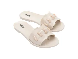 Melissa Ana AD Flat Beige Flip Flop Slides For Women
