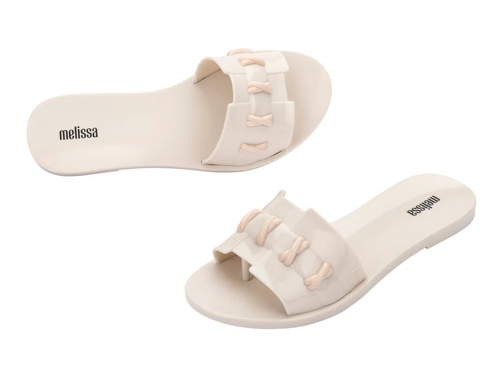 Melissa Ana AD Flat Beige Flip Flop Slides For Women