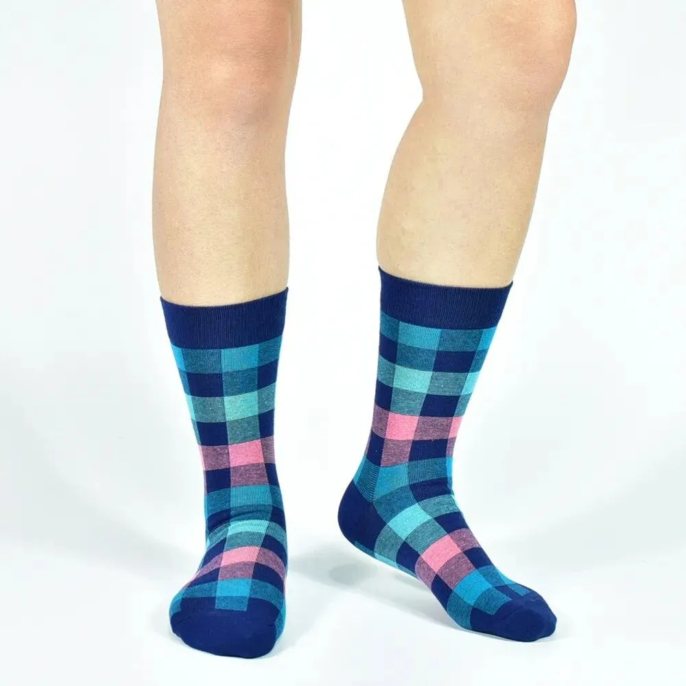 Men's Cotton Argyle Pattern Crew Socks 5 Pack