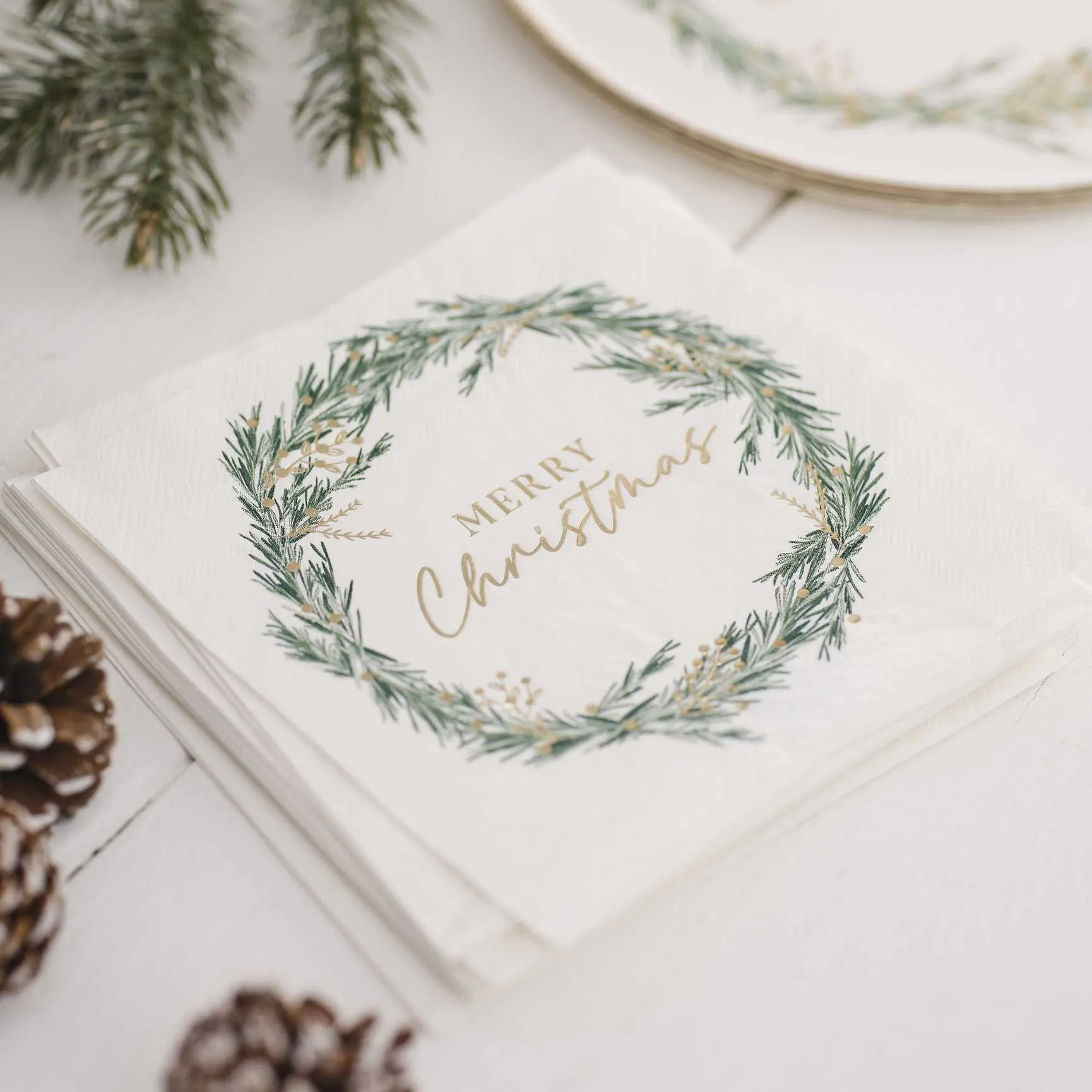 Merry Christmas Paper Party Napkins x 16