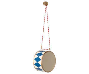 Metal ornament, Large drum - Dark blue