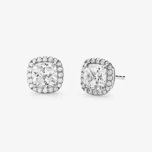 Michael Kors Precious Metal-Plated Sterling Silver Pavé Stud Earrings, silver