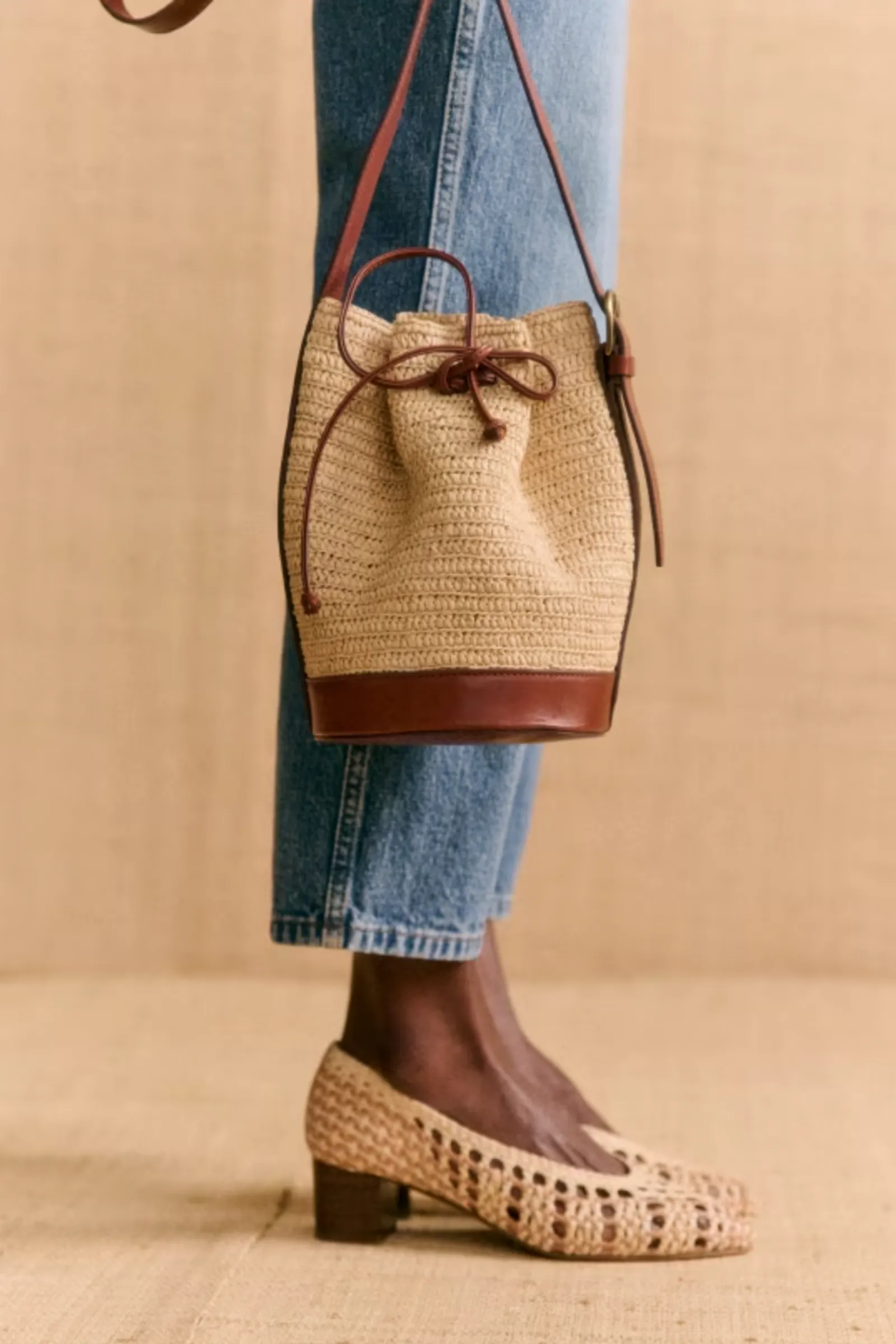 Mini Farrow Raffia Bucket