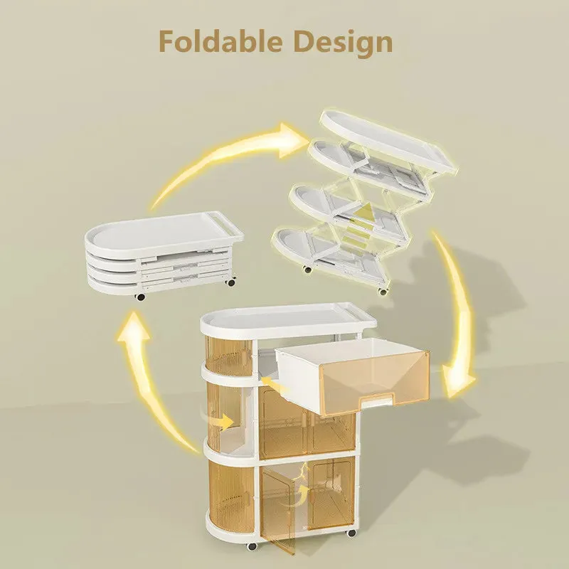 Multi-Layer Storage Organizer Foldable Trolley
