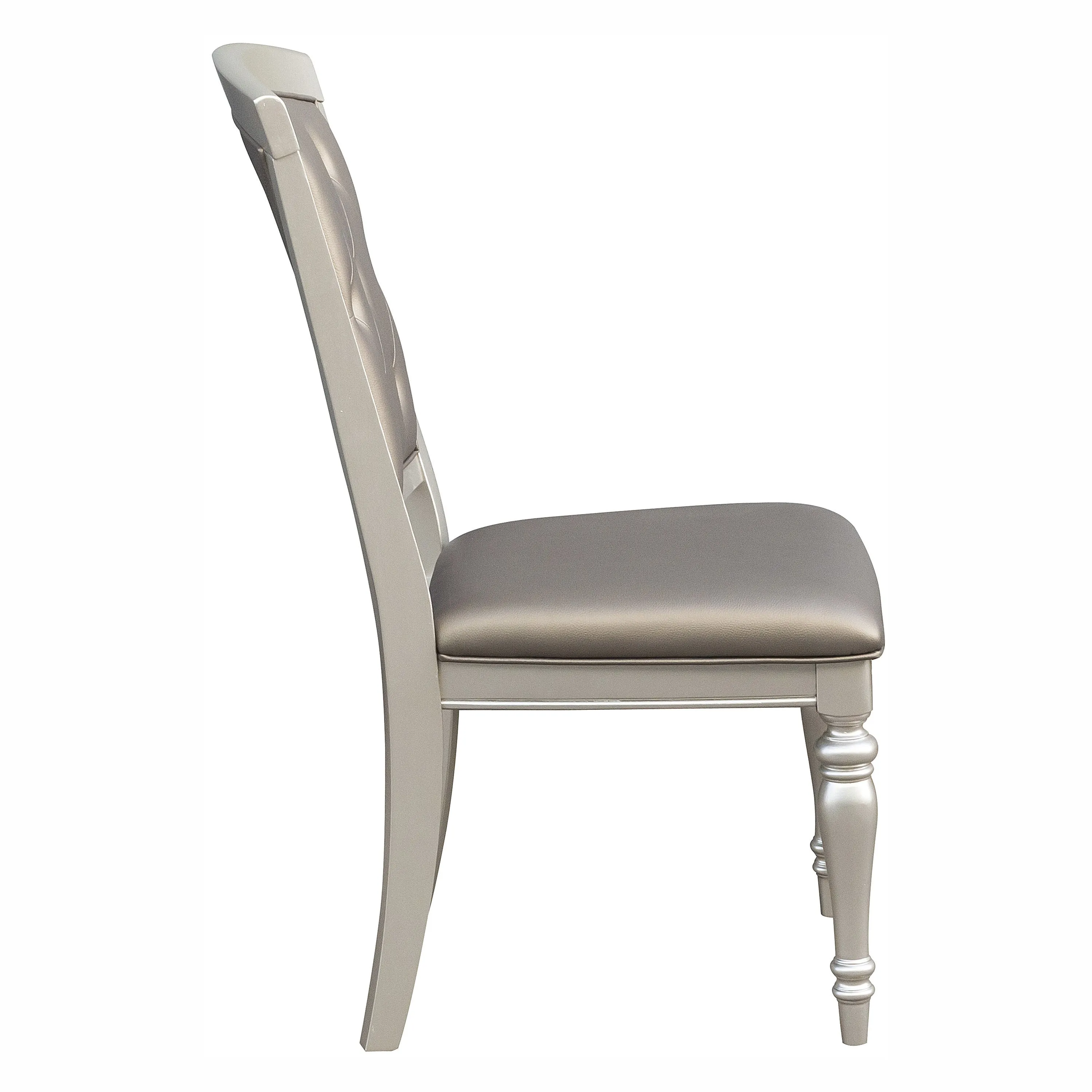 Munoz Glamorous Dining Chair (Set of 2) - Silver
