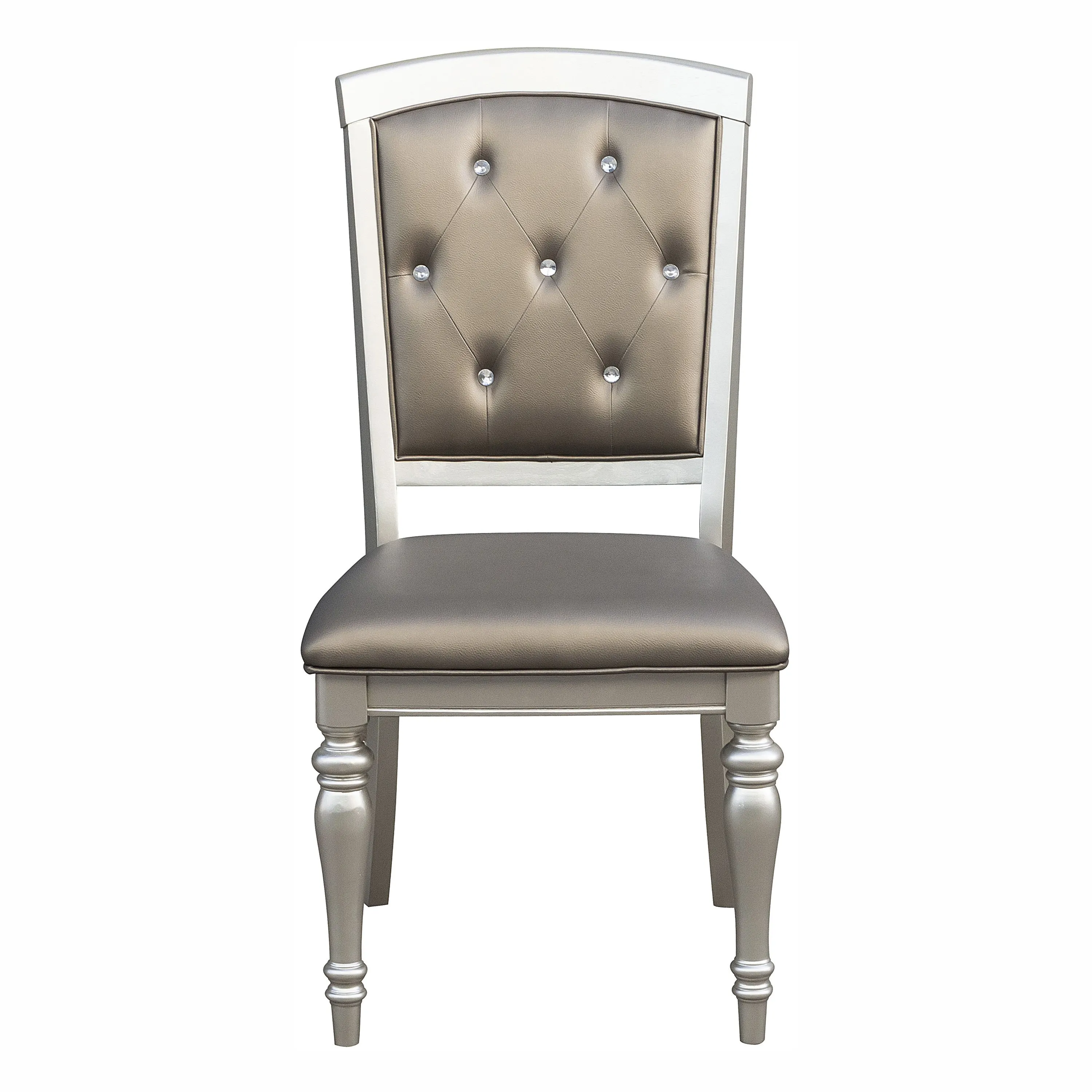 Munoz Glamorous Dining Chair (Set of 2) - Silver