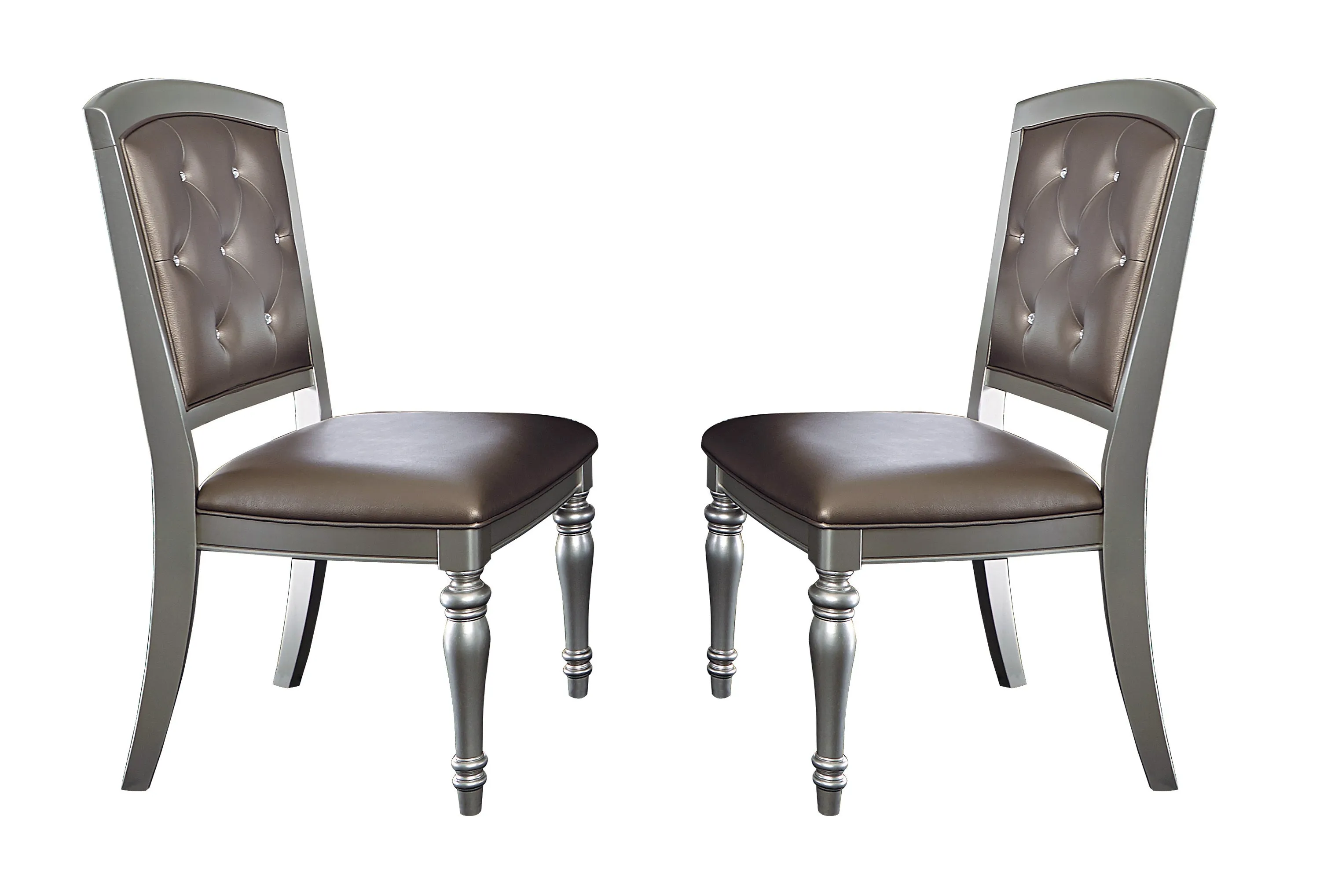 Munoz Glamorous Dining Chair (Set of 2) - Silver