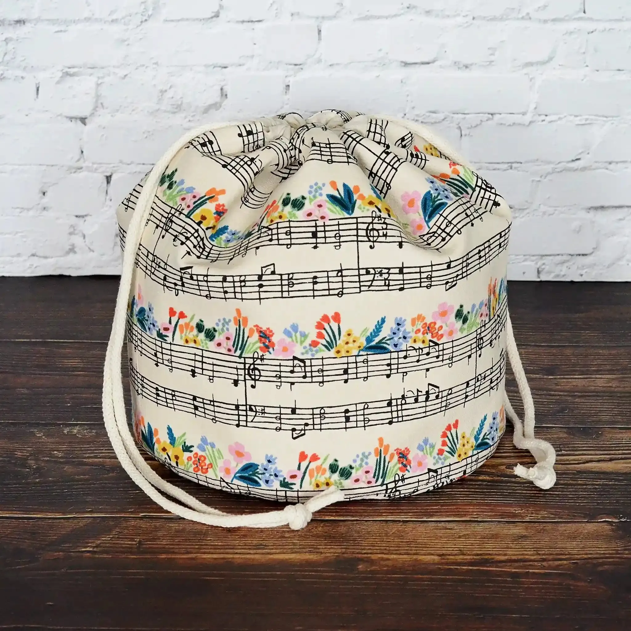 Music Themed Canvas Bucket Bag