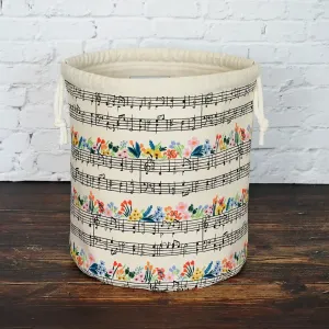 Music Themed Canvas Bucket Bag