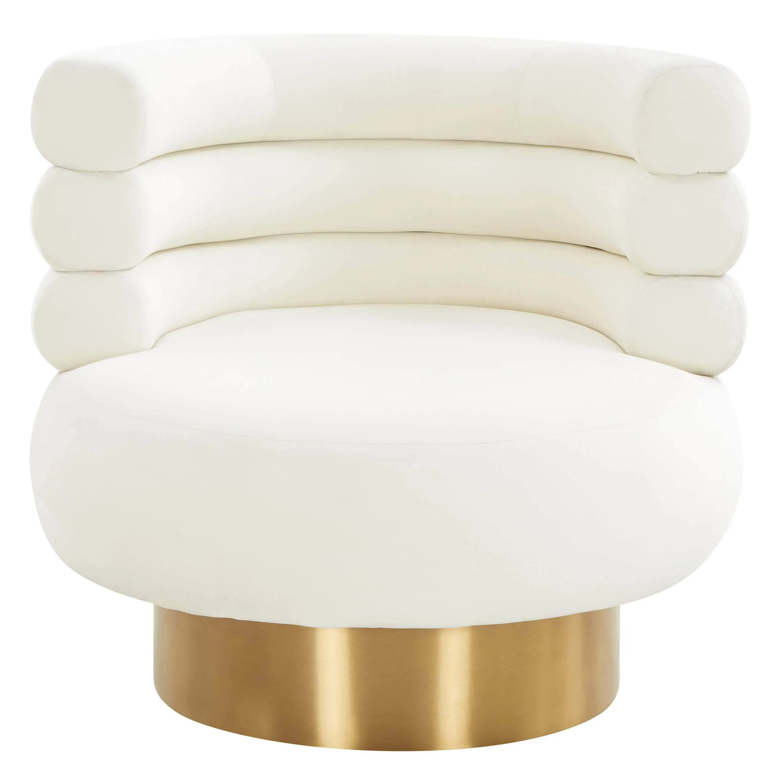 Naomi Swivel Chair Velvet, Cream