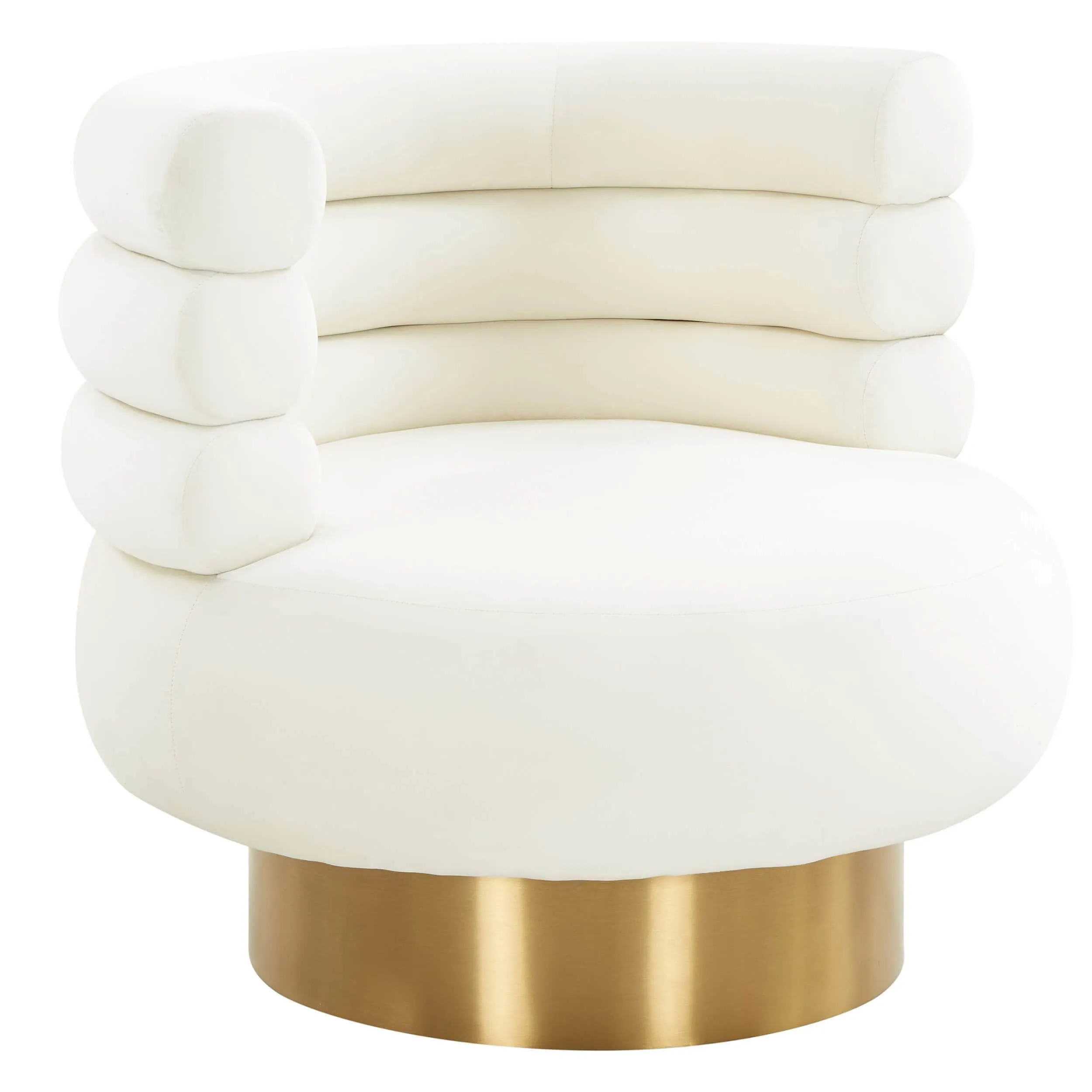 Naomi Swivel Chair Velvet, Cream
