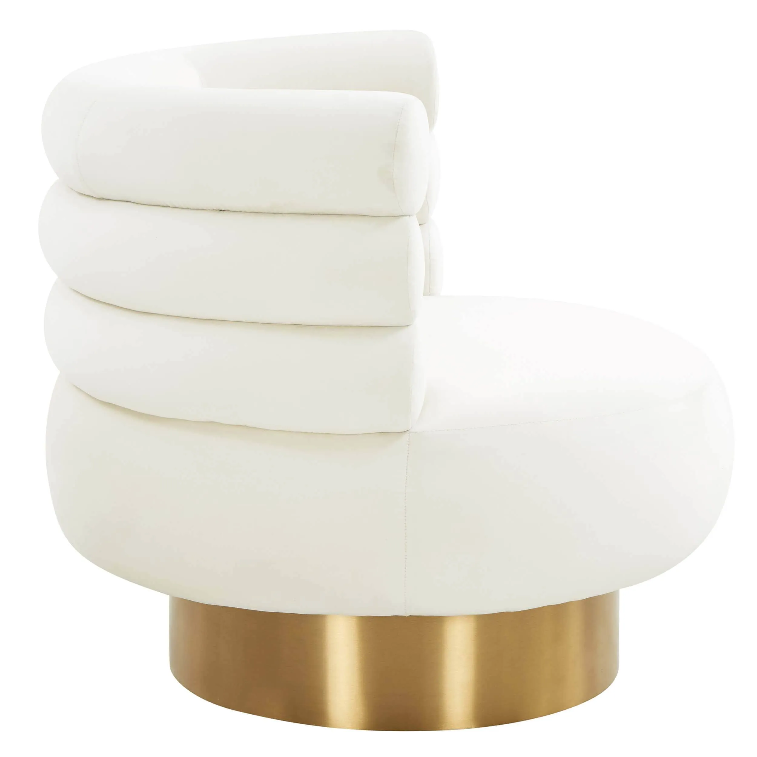 Naomi Swivel Chair Velvet, Cream