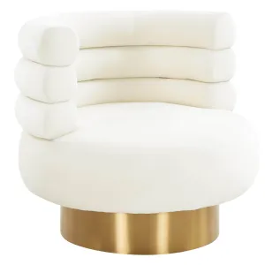 Naomi Swivel Chair Velvet, Cream