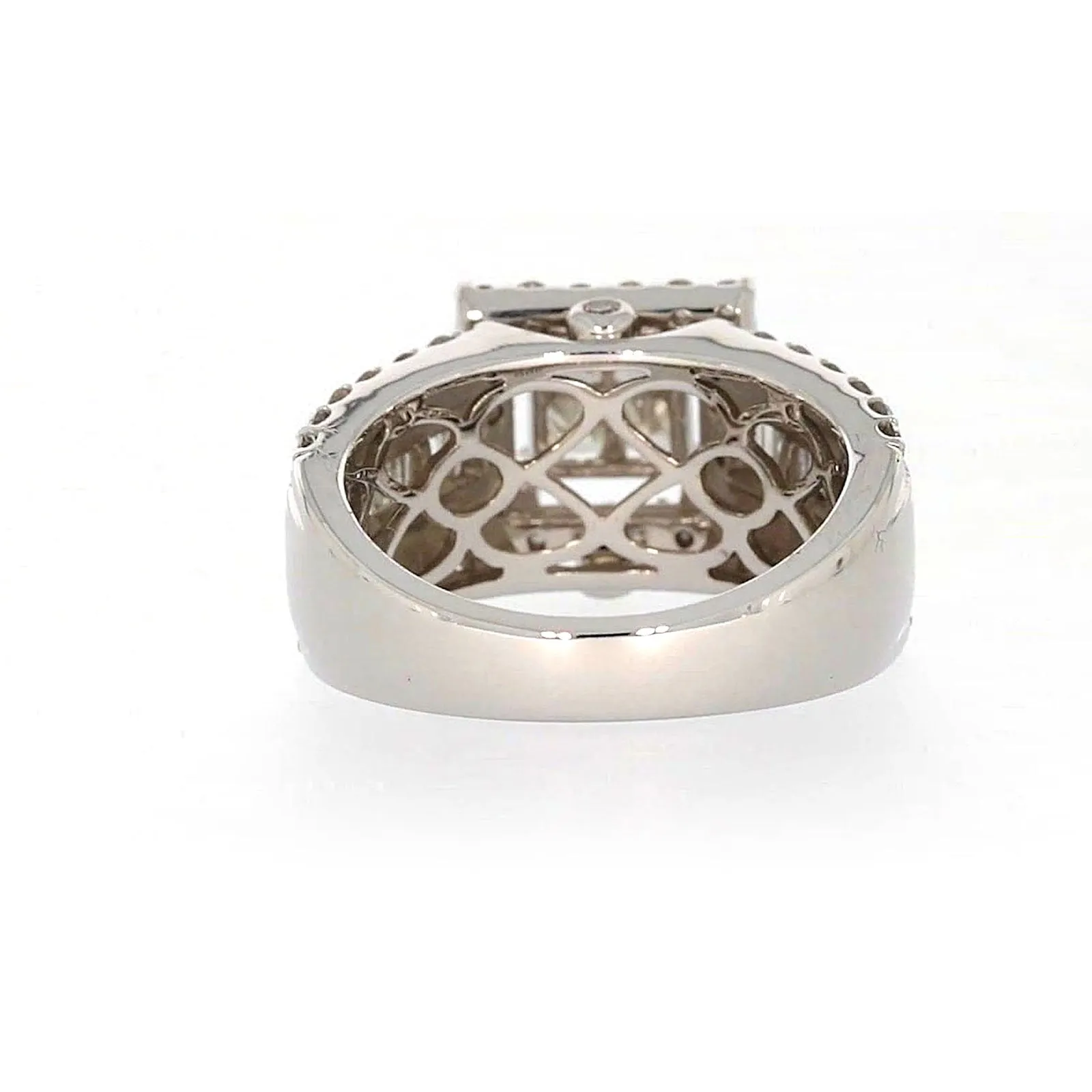 New York 14ct White Gold Princess & Baguette & Round Brilliant Cut 2 CARAT tw of Diamonds Ring