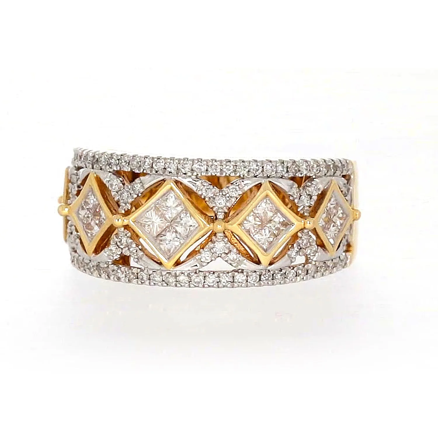 New York 14ct Yellow Gold Princess Cut with 3/4 CARAT tw of Diamonds Ring