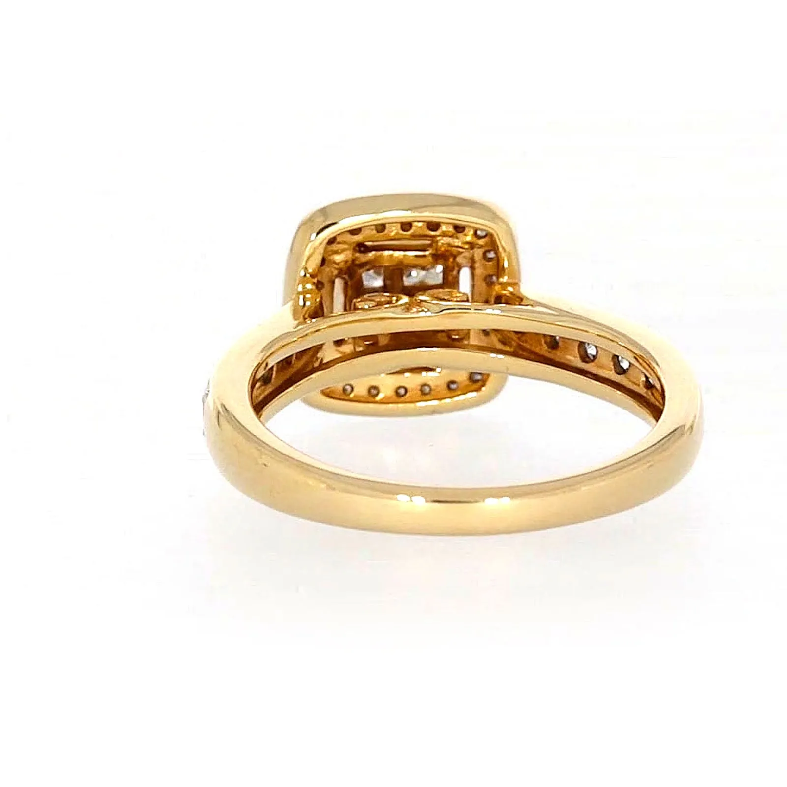 New York 14ct Yellow Gold Round Brilliant & Princess Cut 3/4 Carat tw of Diamonds Ring