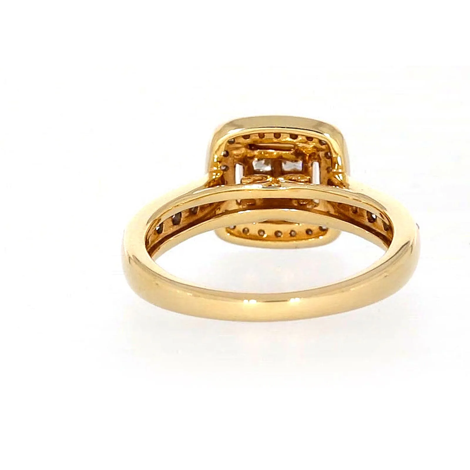 New York 14ct Yellow Gold Round Brilliant & Princess Cut 3/4 Carat tw of Diamonds Ring