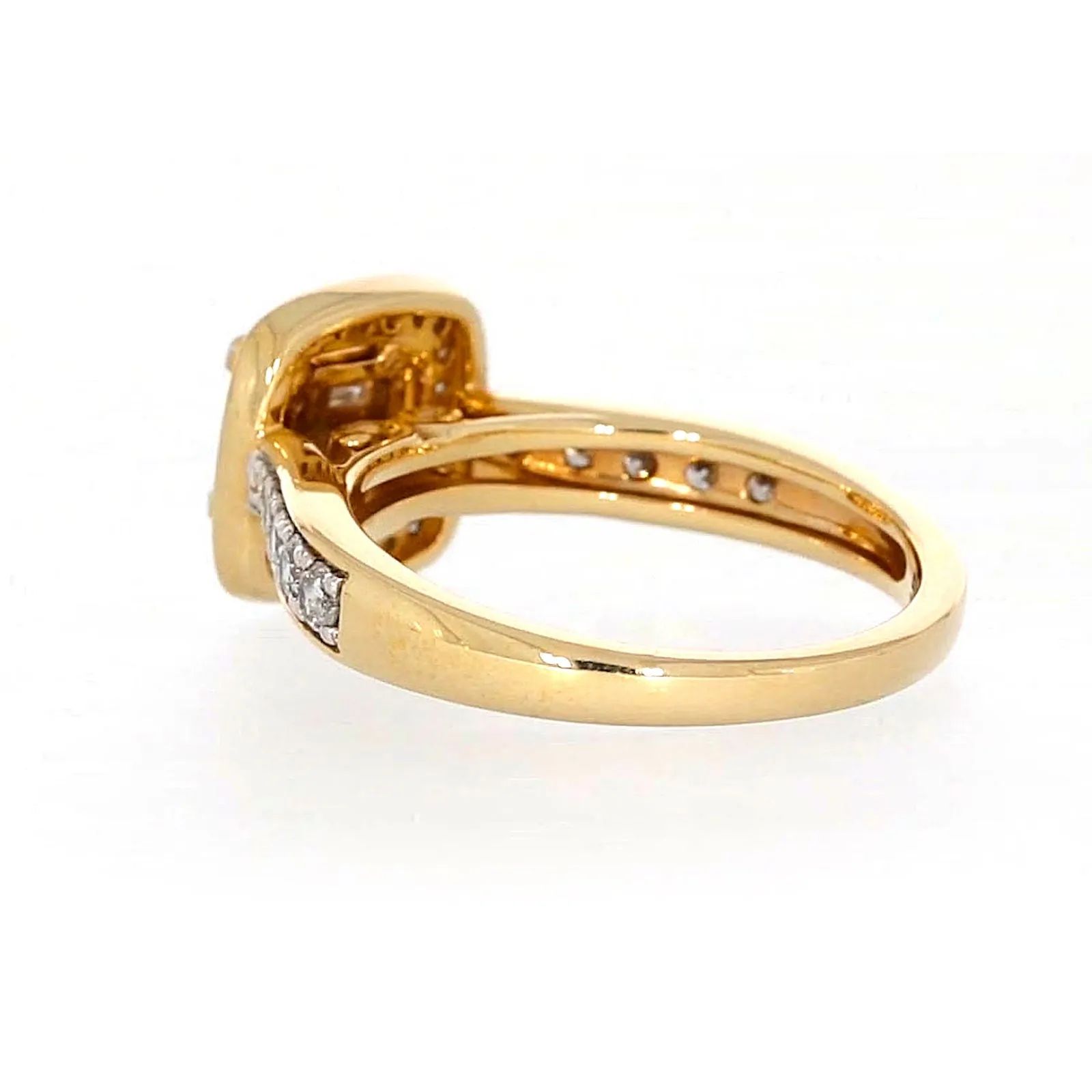 New York 14ct Yellow Gold Round Brilliant & Princess Cut 3/4 Carat tw of Diamonds Ring