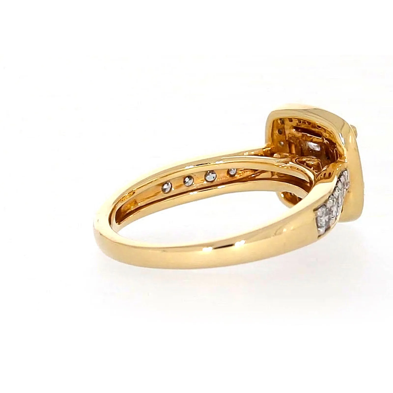 New York 14ct Yellow Gold Round Brilliant & Princess Cut 3/4 Carat tw of Diamonds Ring