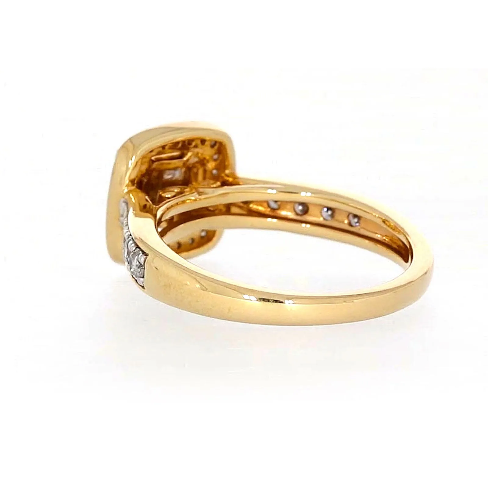 New York 14ct Yellow Gold Round Brilliant & Princess Cut 3/4 Carat tw of Diamonds Ring