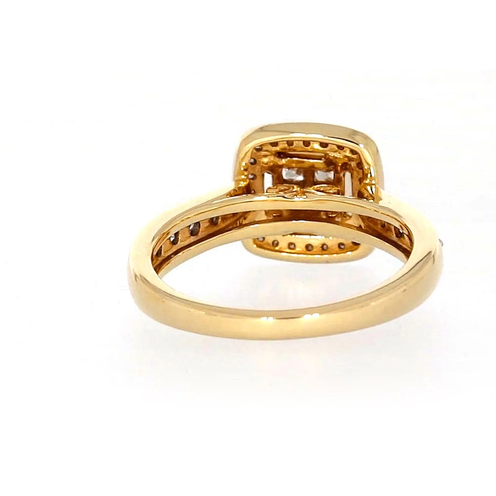 New York 14ct Yellow Gold Round Brilliant & Princess Cut 3/4 Carat tw of Diamonds Ring